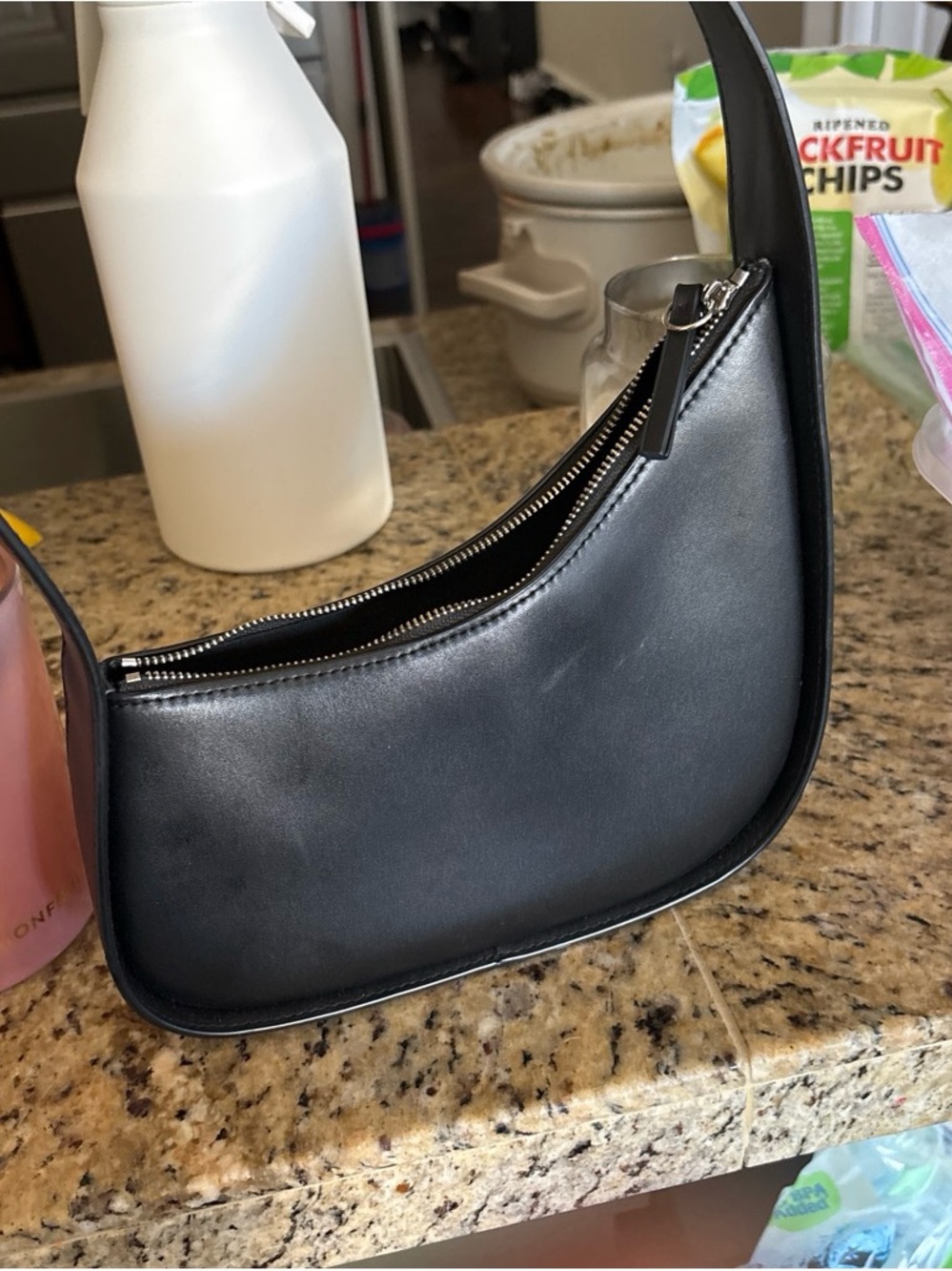 The Row Black Leather Zip Pouch Shoulder Bag - Picture 4 of 4